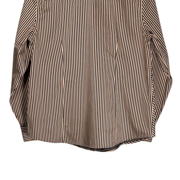 Chico's Women's Shirt Button Up Beige Black Striped Long Sleeve Blouse Top 1 M/8 - Picture 7 of 8